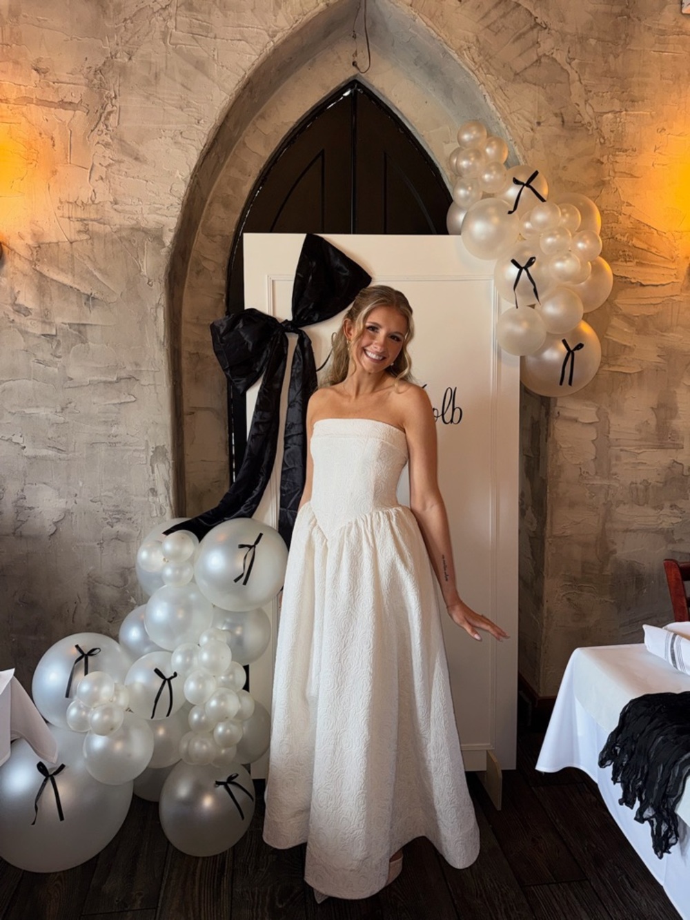 BHLDN STRAPLESS DROP-WAIST FIT & FLARE JACQUARD MAXI DRESS